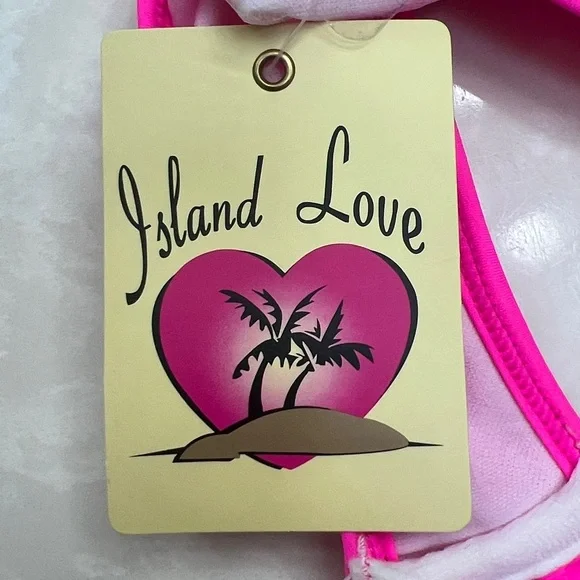 Island Love, hot, pink bikini bottoms, Sz. Large (9-11), 2 straps on sides, NWT - Picture 8 of 10